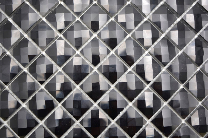 Diamant Mosaik Schwarzglanz Plättli 23x23 mm Glänzend