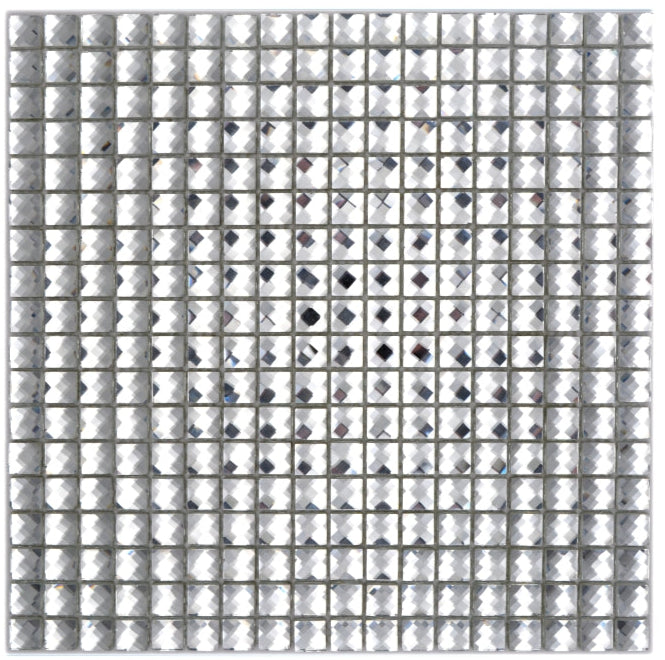 Diamantoptik Silber Mosaikfliese