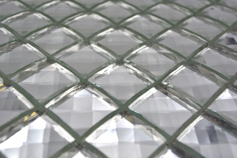 Diamantoptik Silber Mosaikfliese 48 x 48 mm