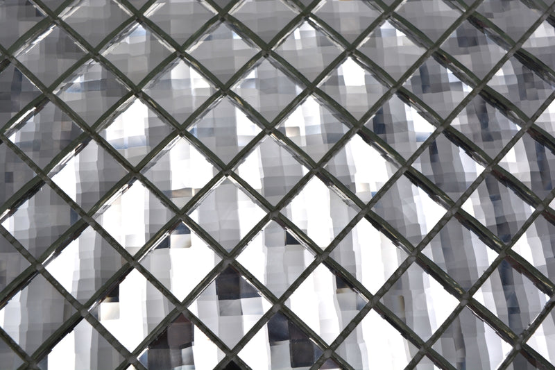 Diamantoptik Silber Mosaikfliese 48 x 48 mm