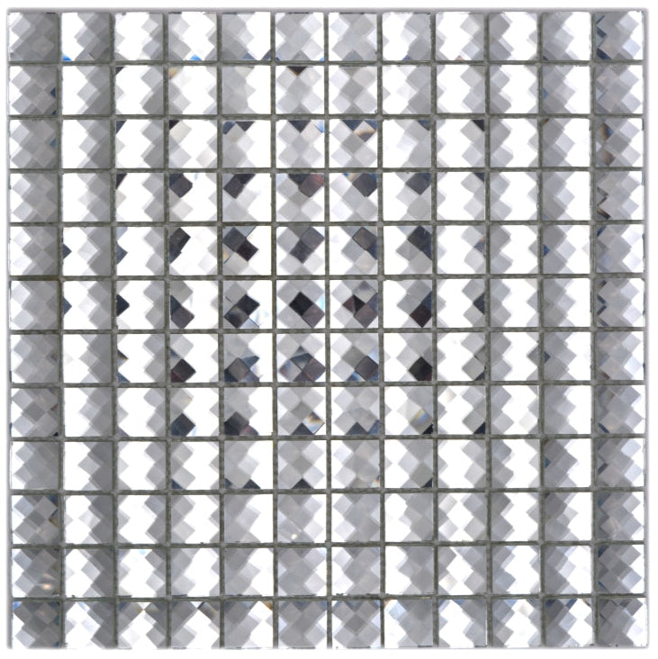 Diamantoptik Silber Mosaikfliese 48x48 mm