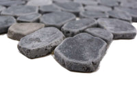 Schwarz Flussstein Kieselstein Mosaikfliese - Wand und Boden Fliesen