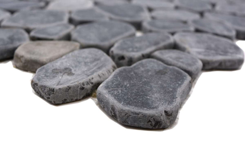Schwarz Flussstein Kieselstein Mosaikfliese - Wand und Boden Fliesen