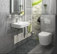Badezimmer Schwarz Fluss Kieselstein Mosaikfliese