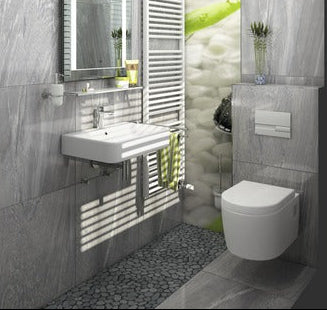 Badezimmer Schwarz Fluss Kieselstein Mosaikfliese