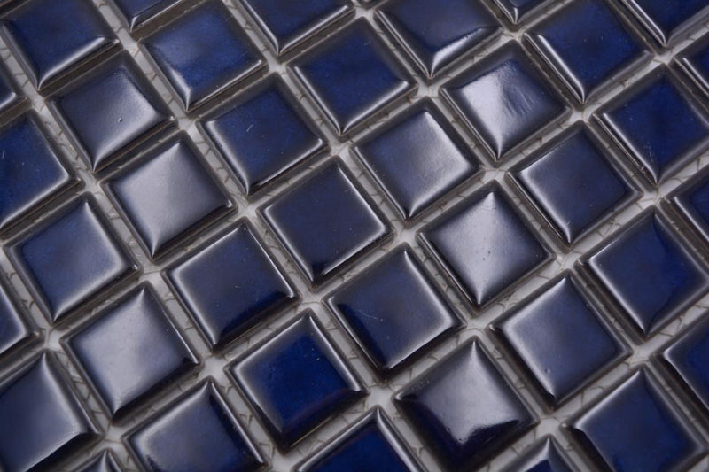 Dunkel Blau Moskau Glänzende Quadrat Mosaik Fliese