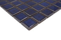 Dunkel Blau Glänzende Quadrat Mosaik Fliese