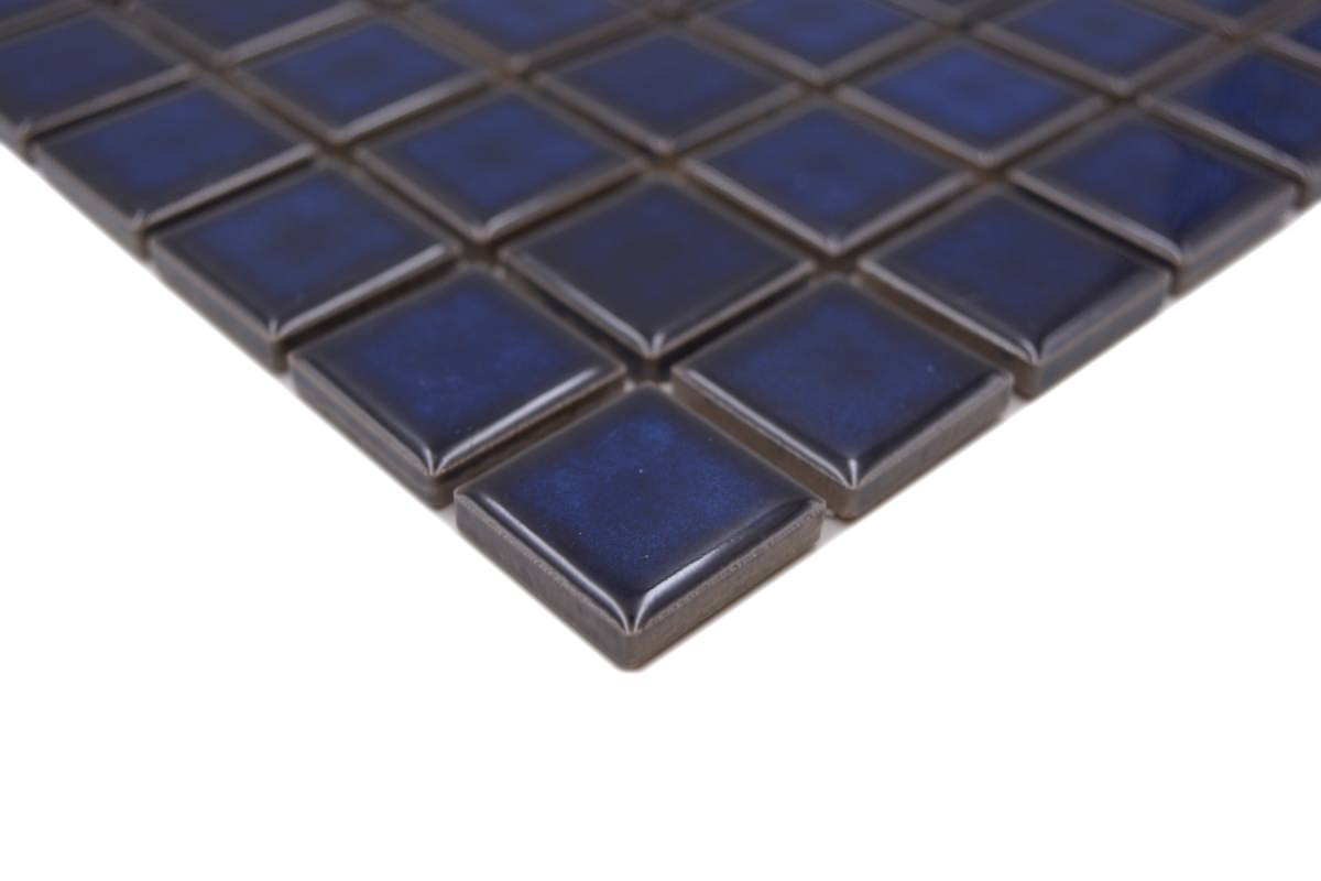 Dunkel Blau Glänzende Quadrat Mosaik Fliese