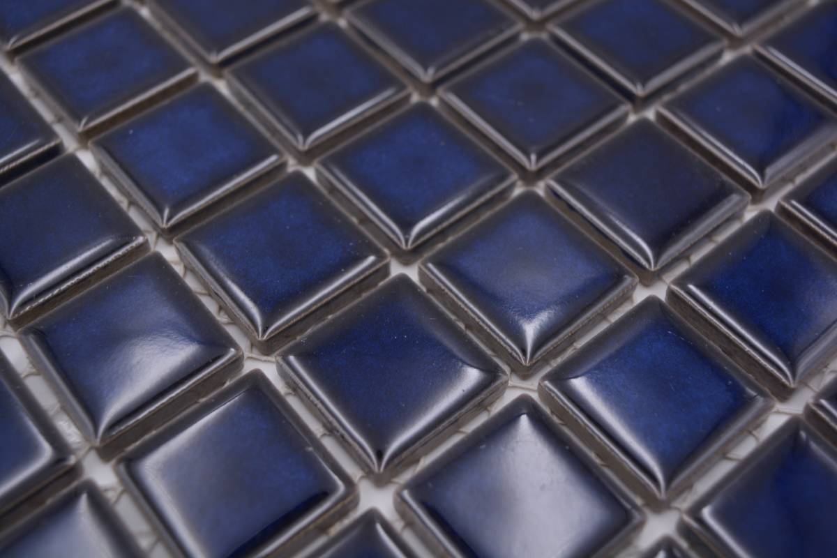 Blau Moskau Glänzende Quadrat Mosaik Fliese 