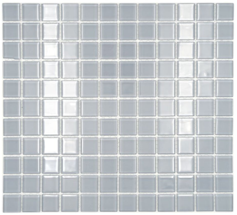 Eis Glanz SIlber Grau Glasmosaik Fliese
