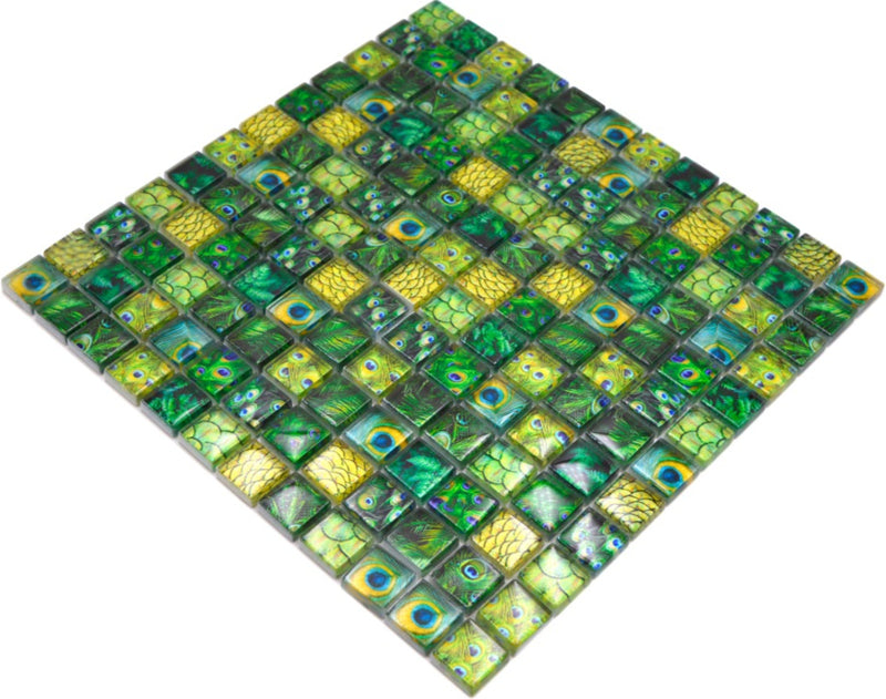Emerald Feder Grün Glas Mosaikfliesen Muster