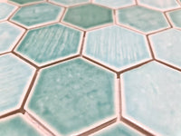 Emerald Hexagon Mint Keramik Mosaikfliese Grün
