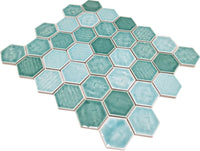 Emerald Hexagon Mint Keramik Mosaikfliese Grüne Plättli