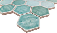 Emerald Hexagon Mint Keramik Mosaikfliese Sechseck Plättli