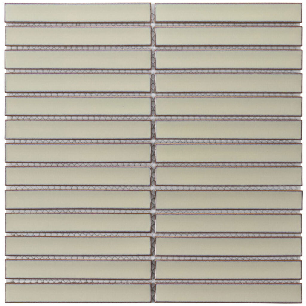 Espresso Beige Glanz Porzellan Kitkat Mosaikfliese