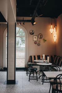 Espresso Beige Glanz Porzellan Kitkat Mosaikfliese Cafe Innendesign Wand Fliese