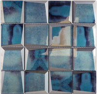 Facetten Mosaik Antikspiegel Blau