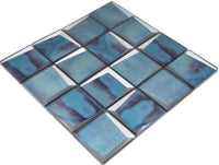 Facetten Mosaik Antikspiegel Blau Glas Plättli