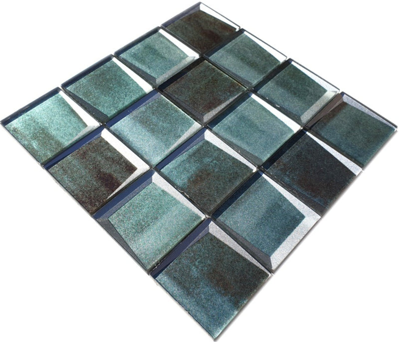 Facetten Mosaik Antikspiegel Grün Glas