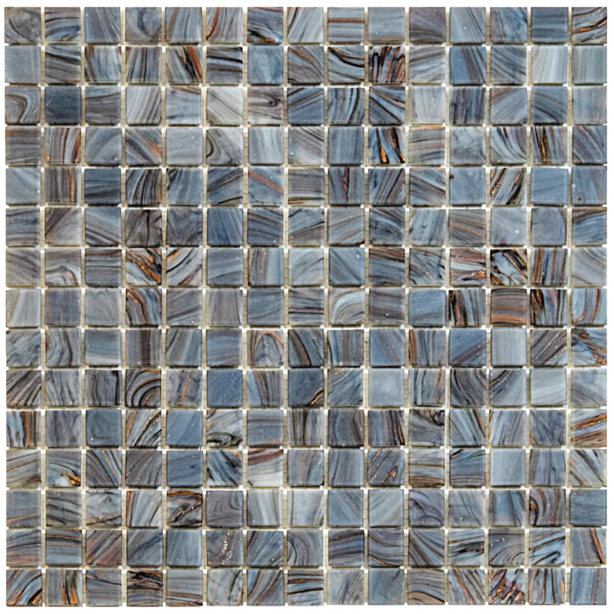 Feder Grau Blau Ader Quadrat Glas Mosaik Fliese