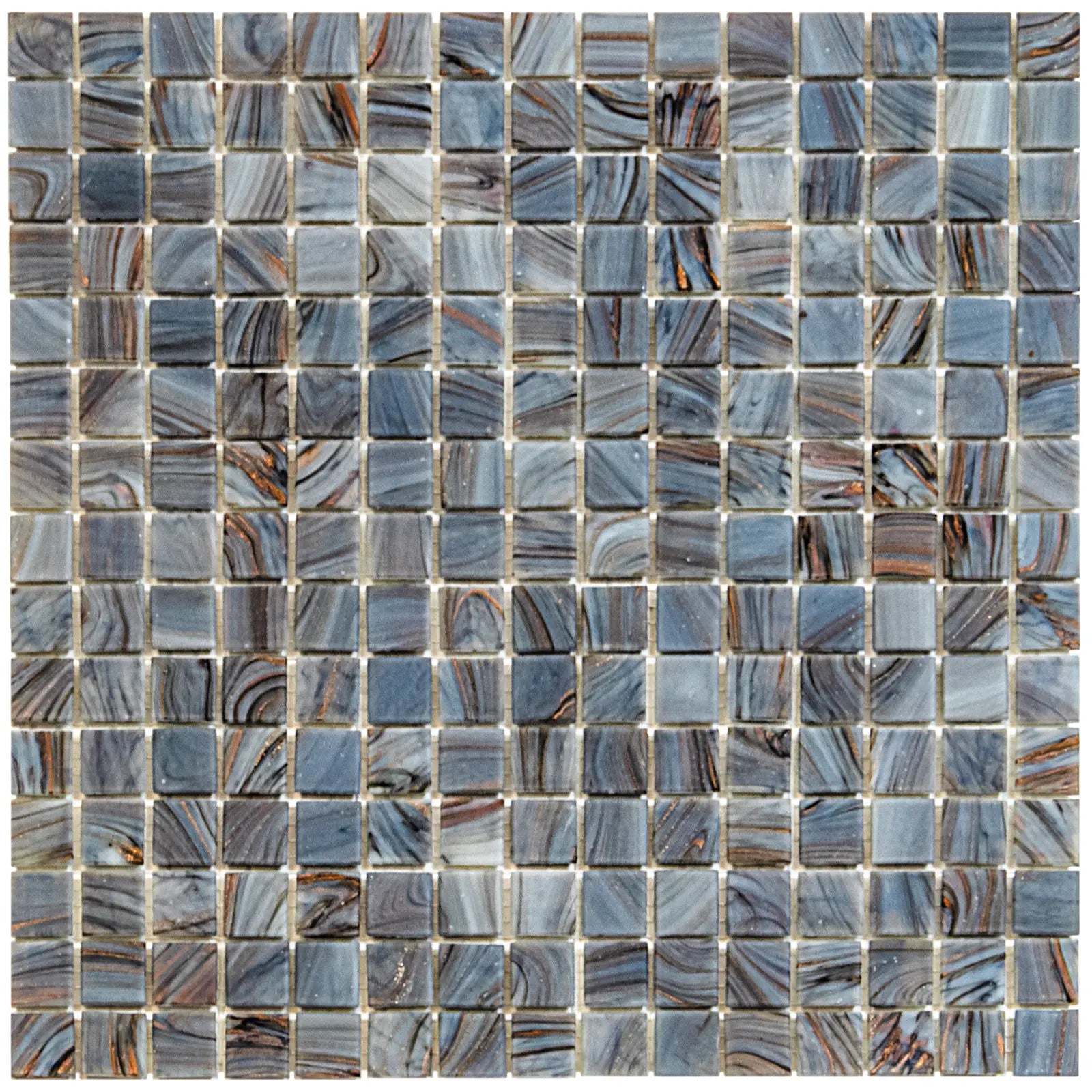 Feder Grau Blau Ader Quadrat Glas Mosaik Fliese