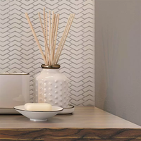 Fischgrät Mosaikfliese Chevron Weiss ECO Glas Frostbeständig