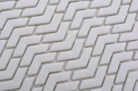 Fischgrät Mosaikfliese Weiss ECO Glas Frostbeständig Matt