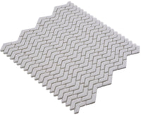 Fischgrät Mosaikfliese Weiss ECO Glas Frostbeständig Schweiz