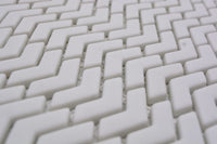 Fischgrät Mosaikfliese Weiss ECO Glas Frostbeständig Wad Platten