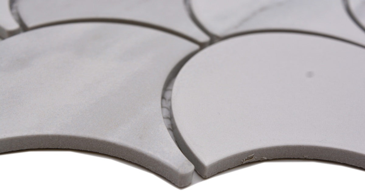 Fischschuppen Keramik Mosaikfliese Weiss Küche