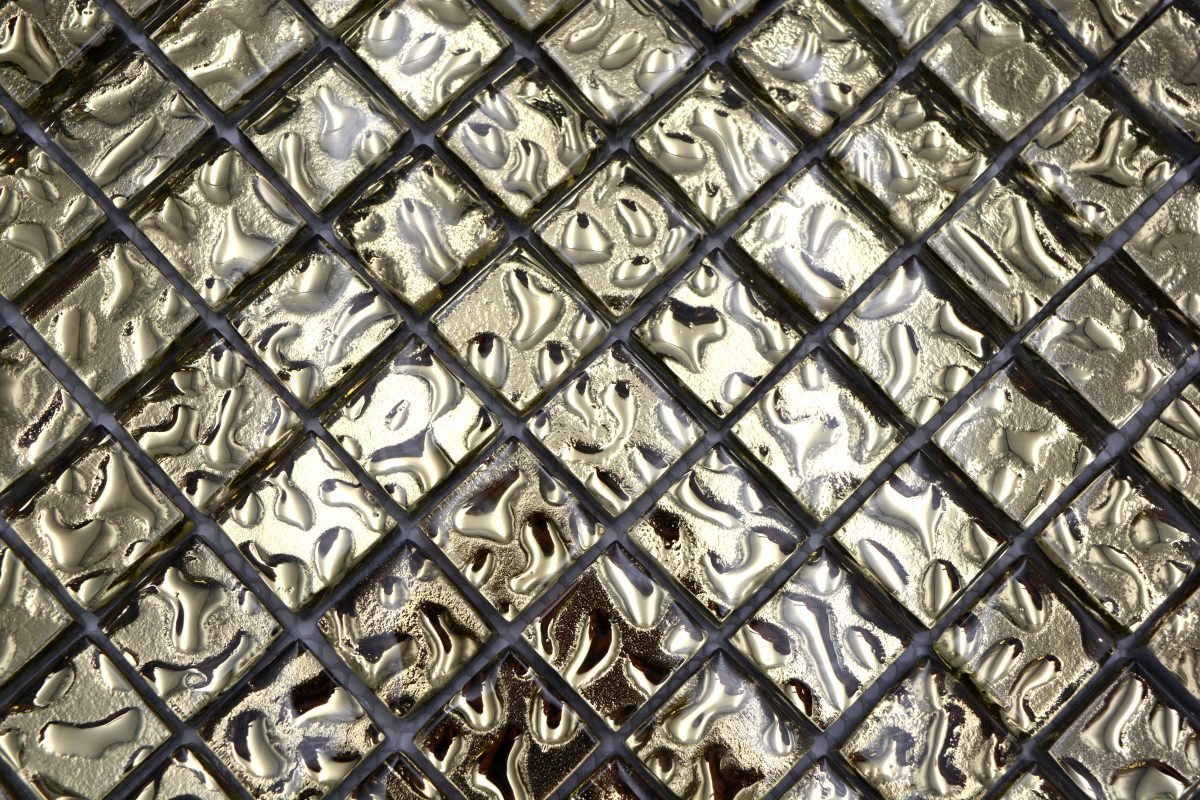 Flüssiges Gold Spiegel Glas Mosaikfliese Lava