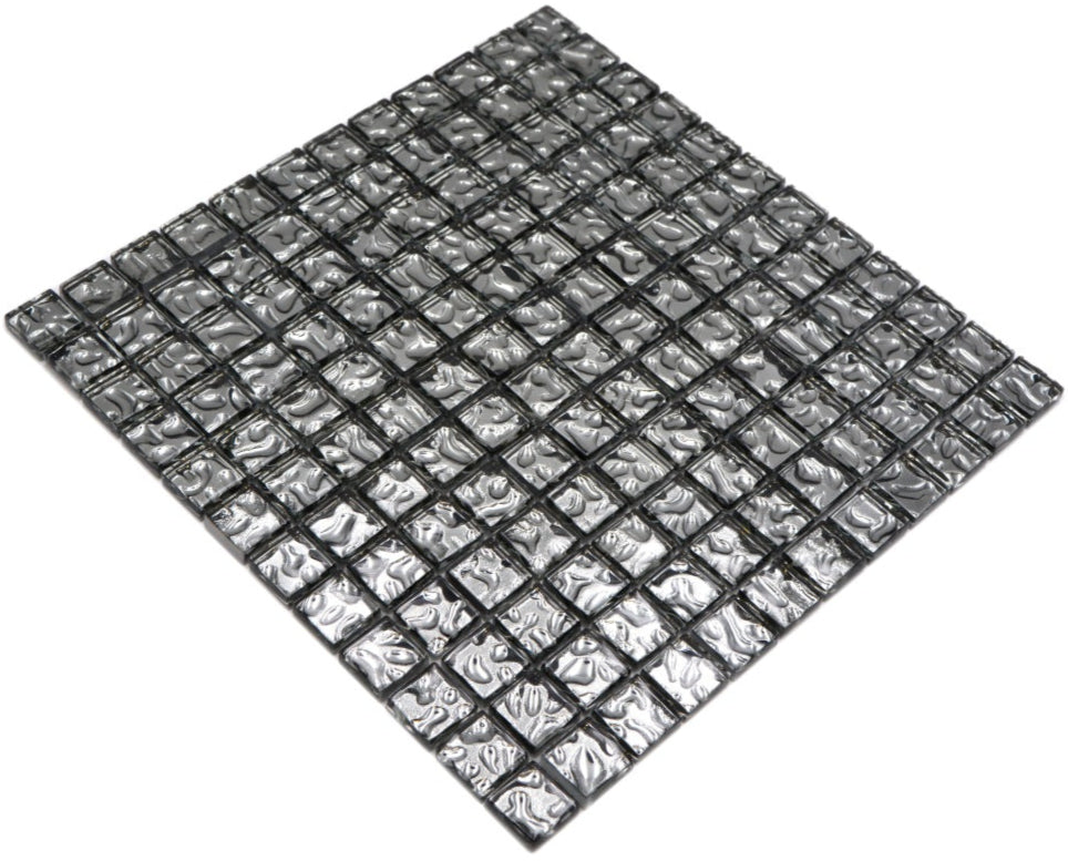 Flüssiges Silber Spiegel Glas Mosaikfliese Grau Mix