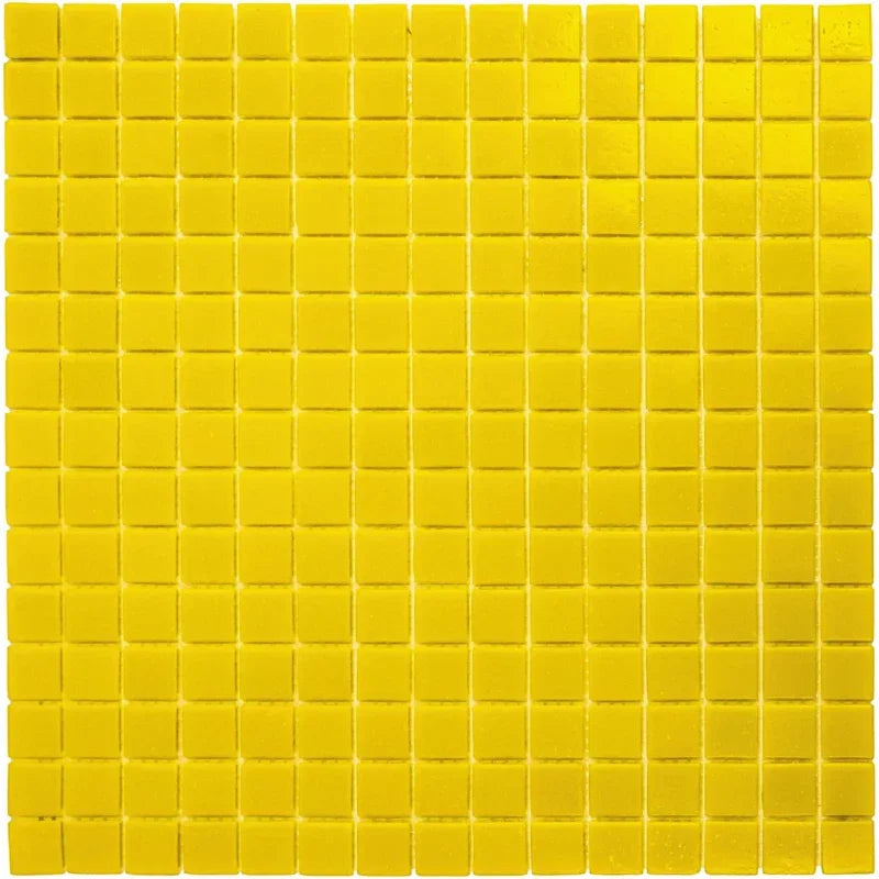 Gelb Körnig Quadrat Glas Mosaik Fliese