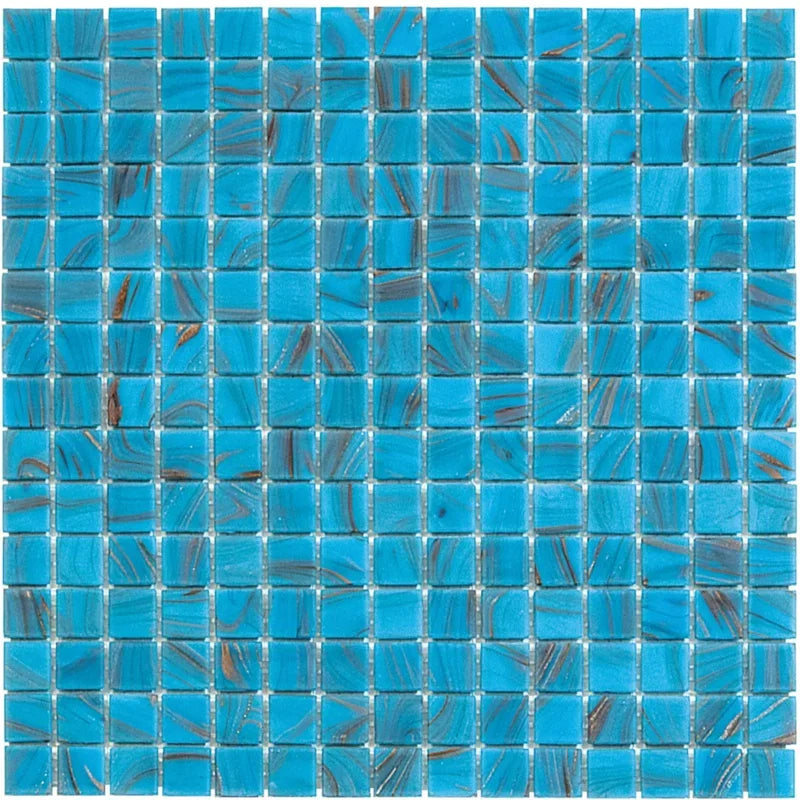 See Blau Gold Ader Quadrat Glas Mosaik Fliese