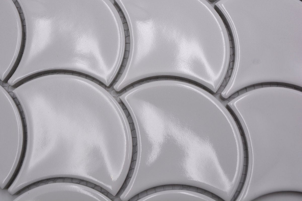 Gelato Weiss Keramik Mosaikfliese Muschel Plättli