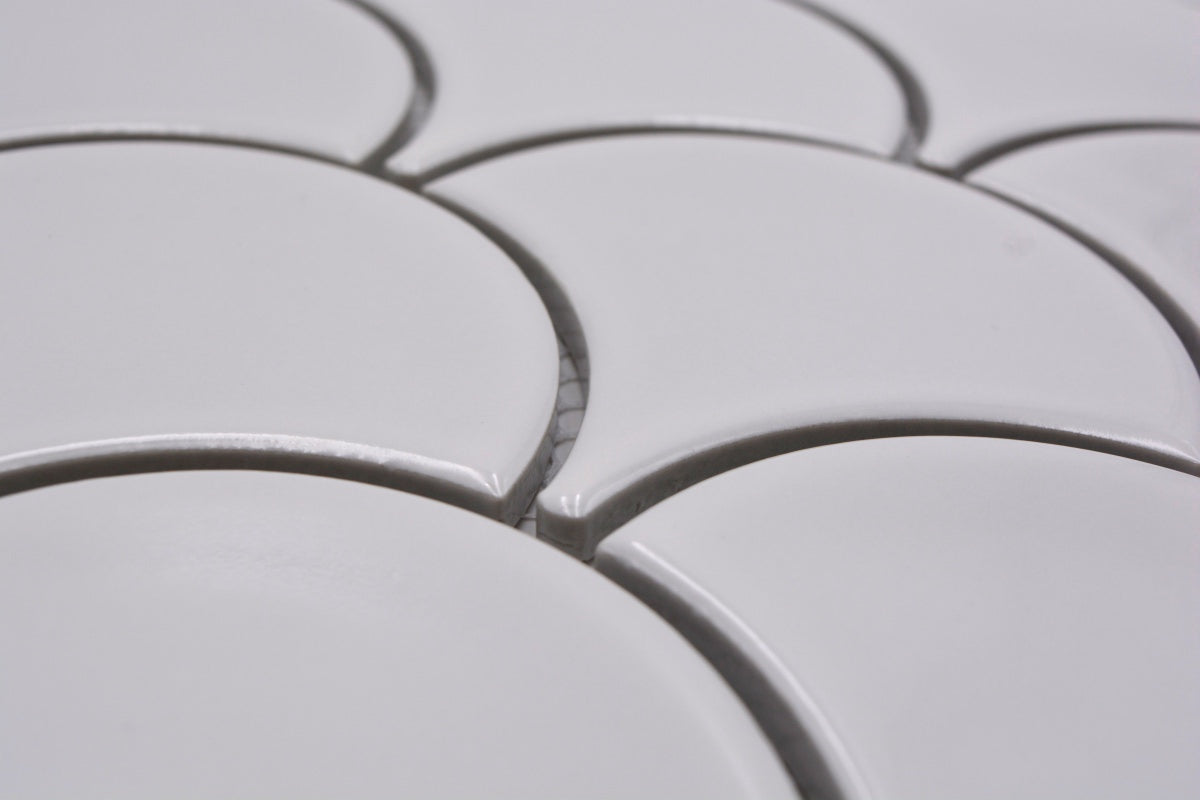 Gelato Weiss Keramik Mosaikfliese Muschel Schweiz