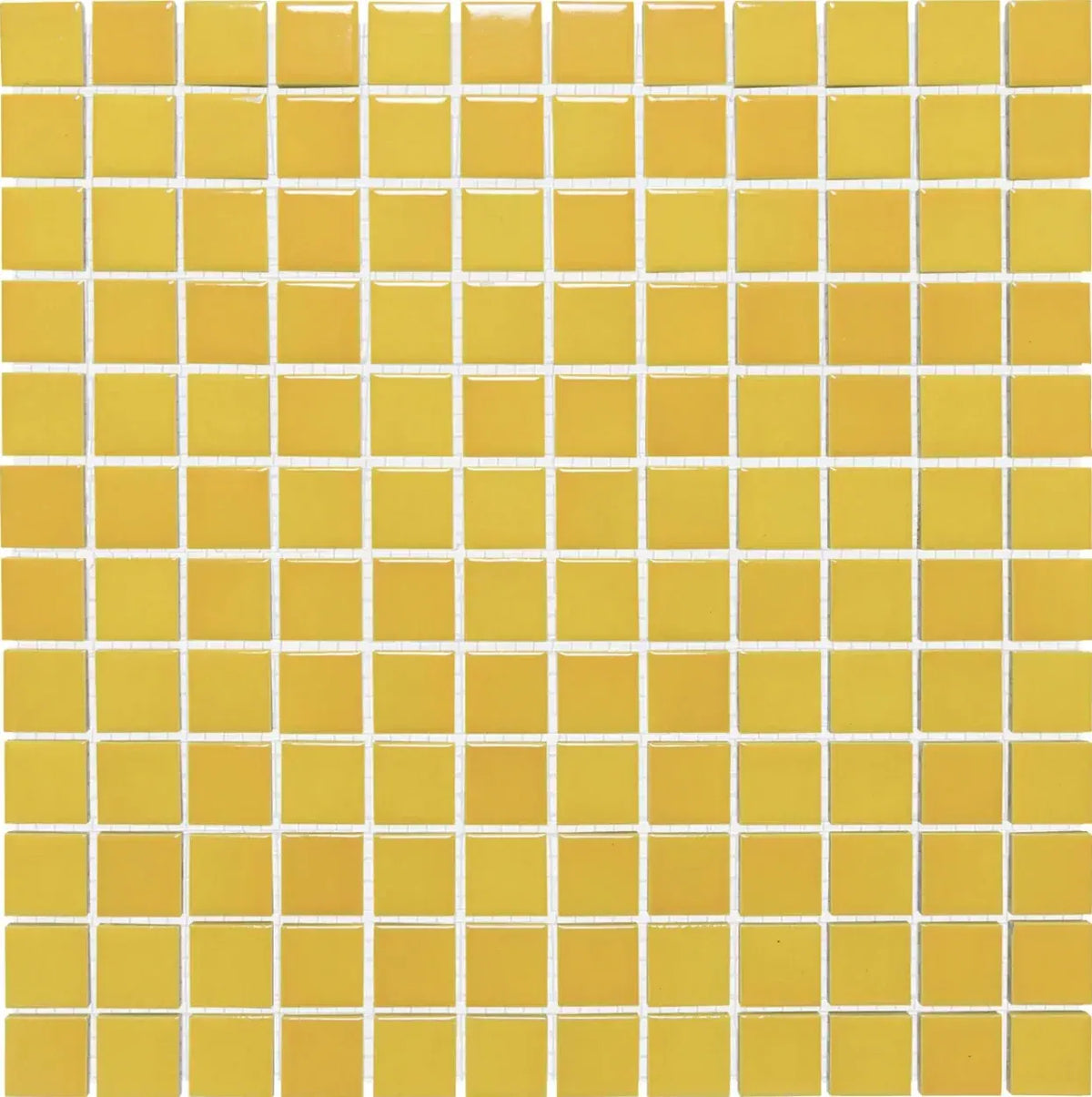 Gelb Glanz Quadrat Porzellan Mosaik Fliese 23 x 23 mm