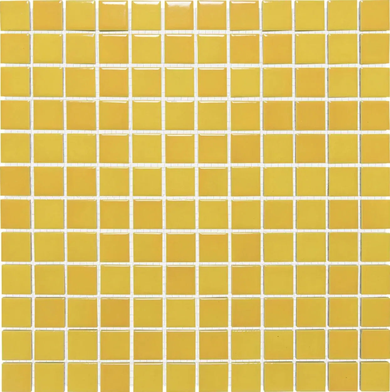 Gelb Glanz Quadrat Porzellan Mosaik Fliese 23 x 23 mm