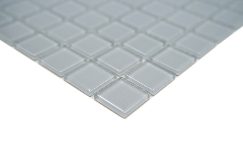Glanz SIlber Grau Glasmosaik Fliese