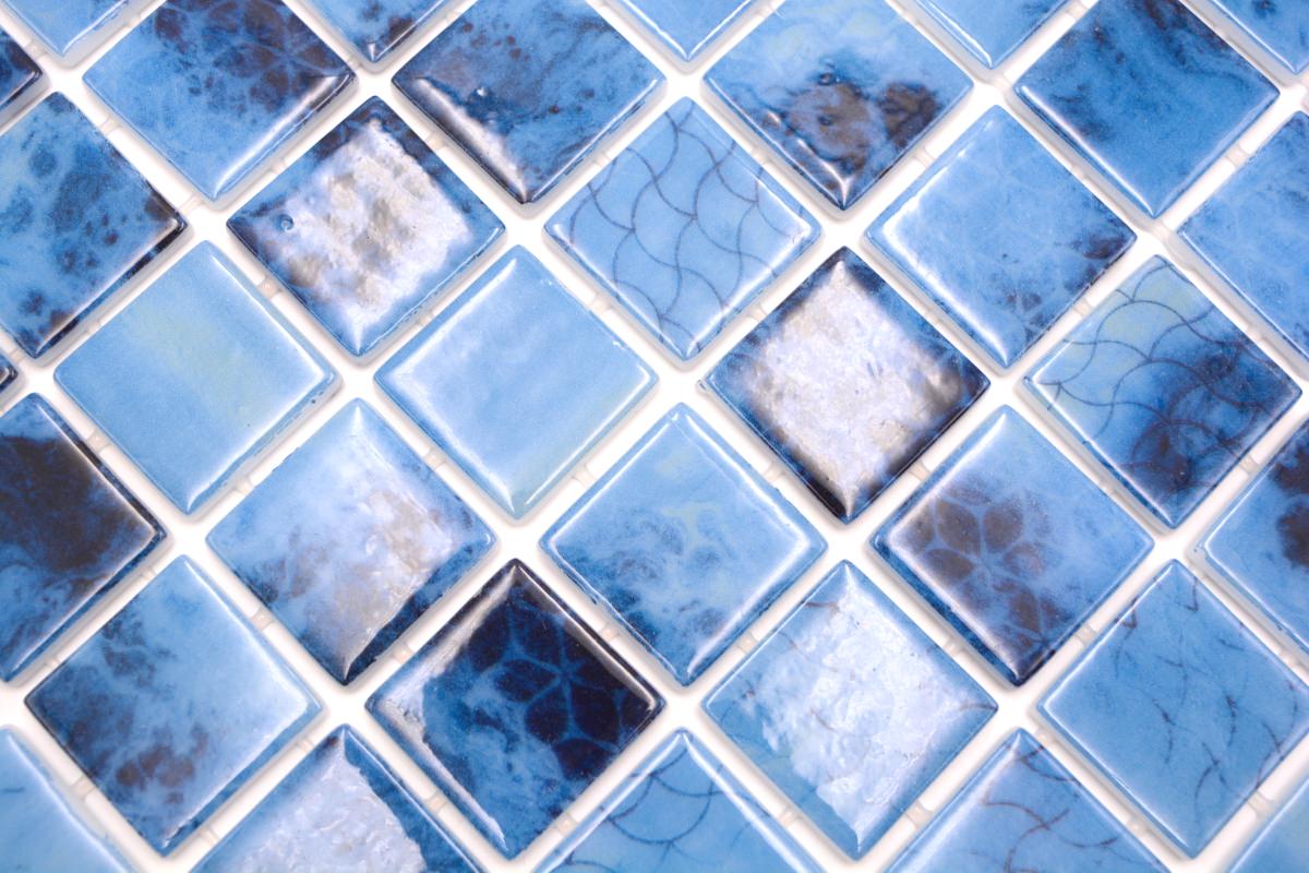 Glas Mosaik Schwimmbad Plättli Baltic Blau Fliesen