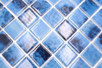 Glas Mosaik Schwimmbad Plättli Baltic Blau Fliesen