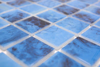 Glas Mosaik Schwimmbad Plättli Baltic Blau