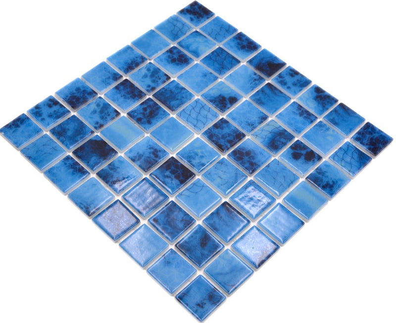 Glas Mosaik Schwimmbad Plättli Baltic Blau PoolFliesen