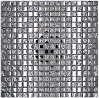 Glas Mosaikfliese Silber Metallic Crystal