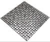 Glas Mosaikfliese Silber Metallic Crystal Quadrat