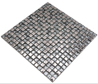 Glas Mosaikfliese Silber Metallic Crystal Quadrat