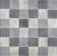 Glas Mosaikfliese Zürich Grau Mix Plättli