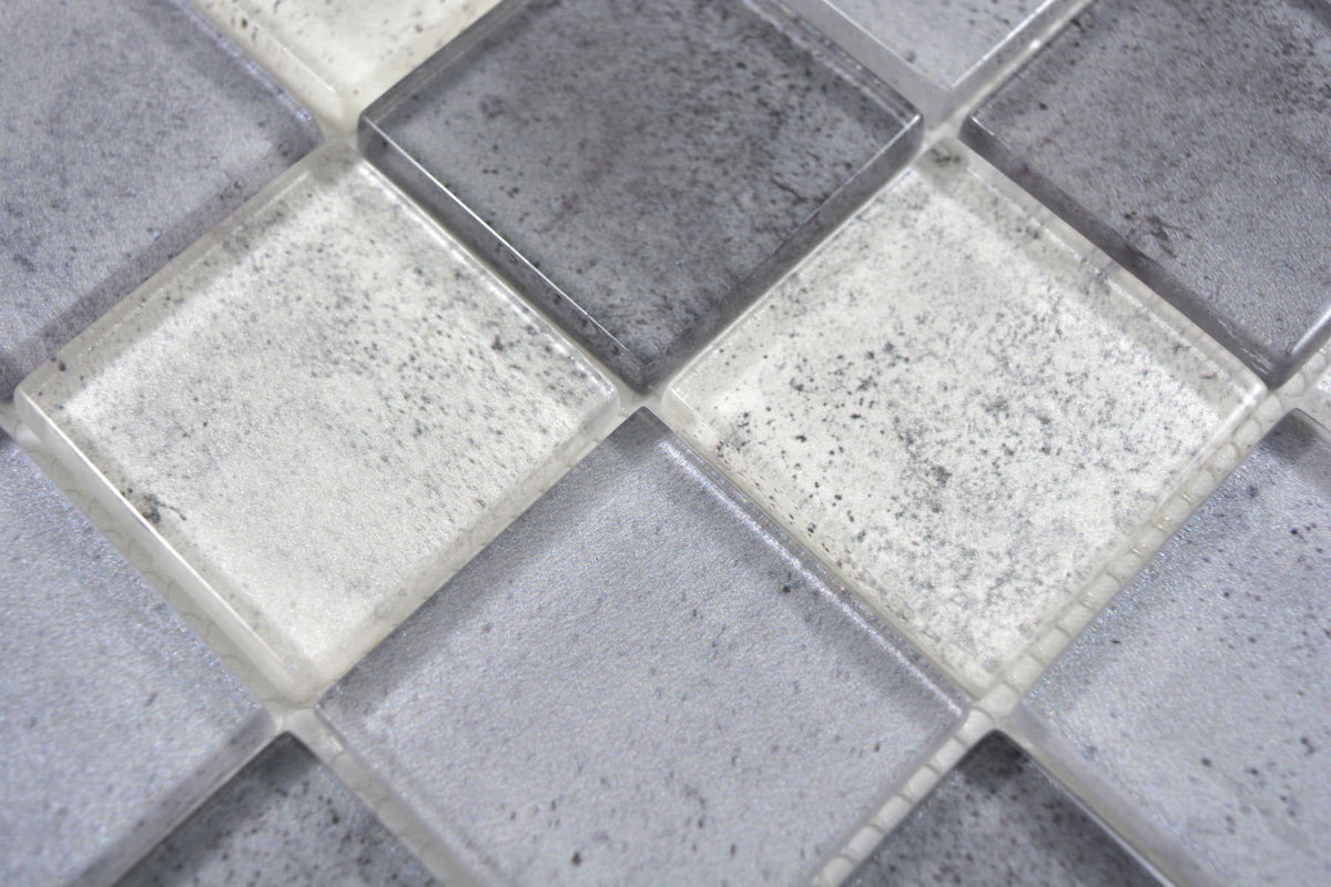 Glas Mosaikfliese Zürich Grau Mix Plättli Luxus