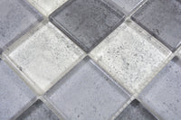 Glas Mosaikfliese Zürich Grau Mix Plättli Luxus