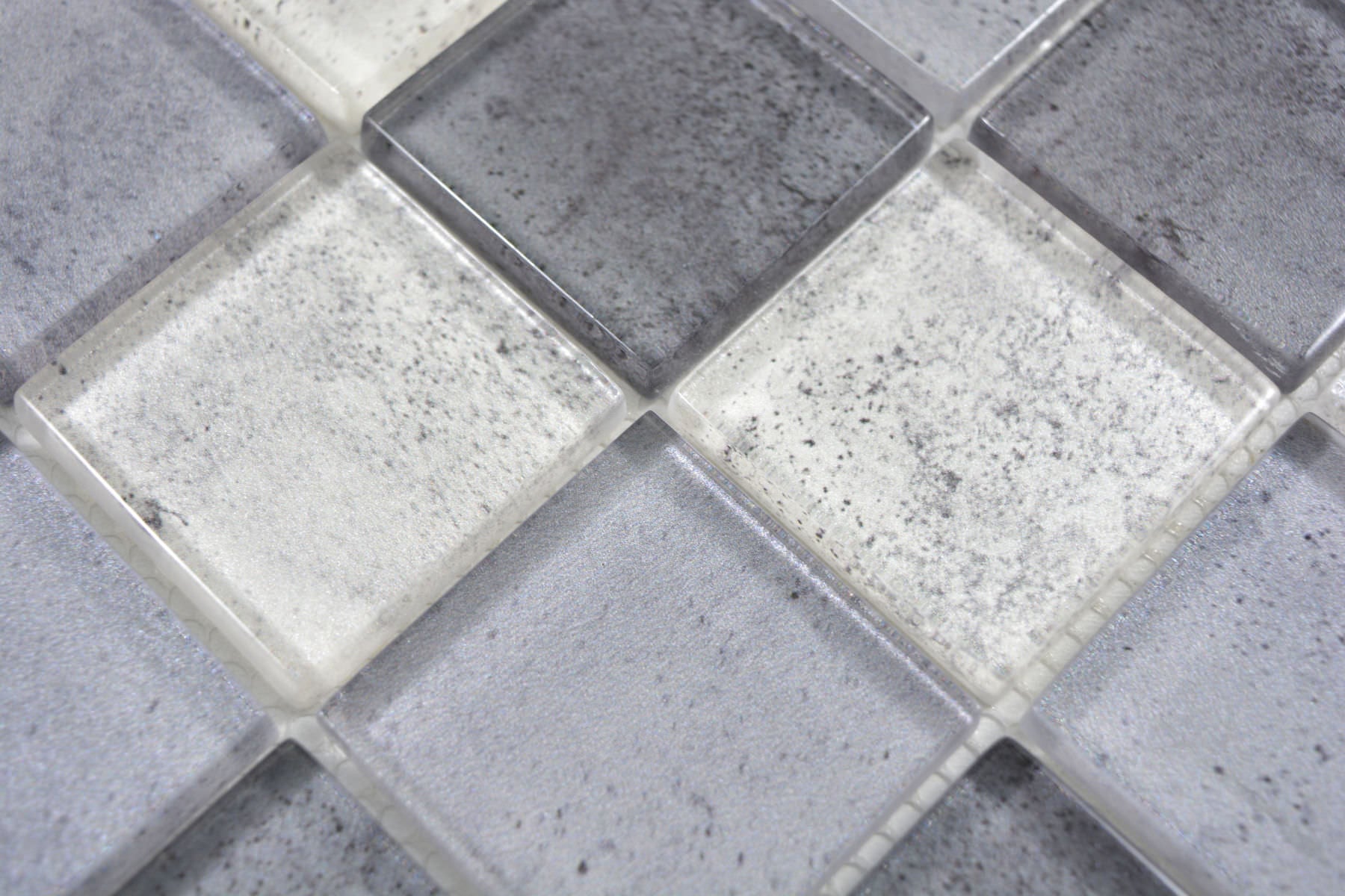 Glas Mosaikfliese Zürich Grau Mix Plättli Luxus